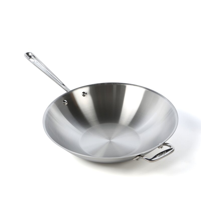 All-Clad D3™ Compact Stainless Steel Wok & Reviews | Perigold Stainless Steel Wok All Clad
